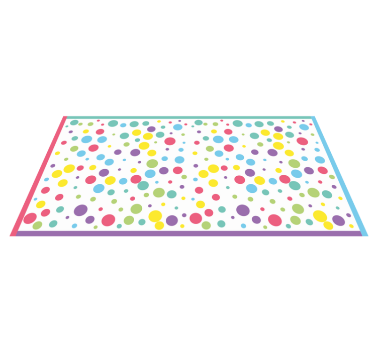 Colourful polka dot pattern modern rug - TenStickers