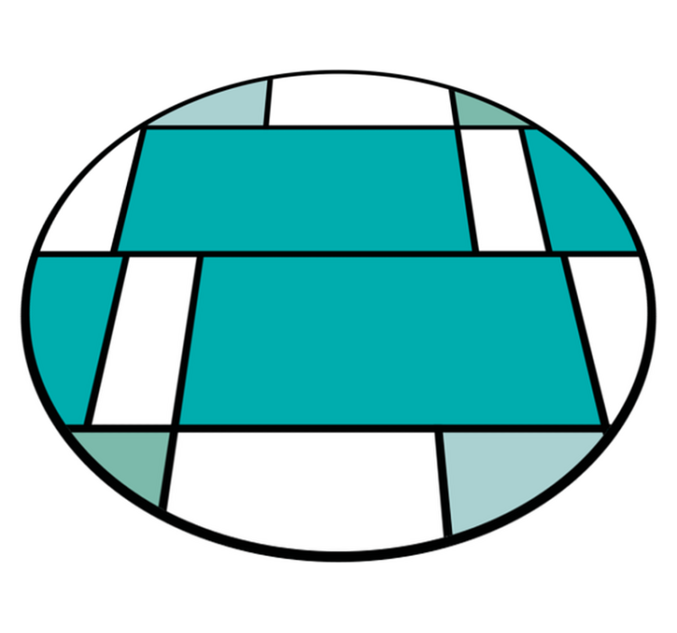 Modern vinyl rug in geometric turquoise design - TenStickers