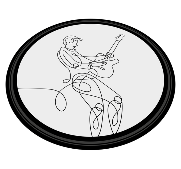 Line Art Musician texture vinyl rug - TenStickers