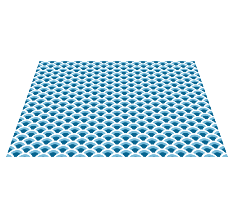 Blue Wave Patterns scandinavian vinyl rug - TenStickers