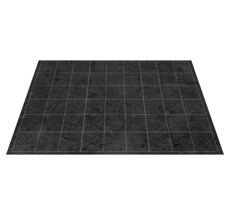 Sleek Black Squares stone effect vinyl rug - TenStickers