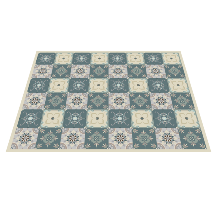 Mosaic vinyl rug with floral mosaic design - TenStickers