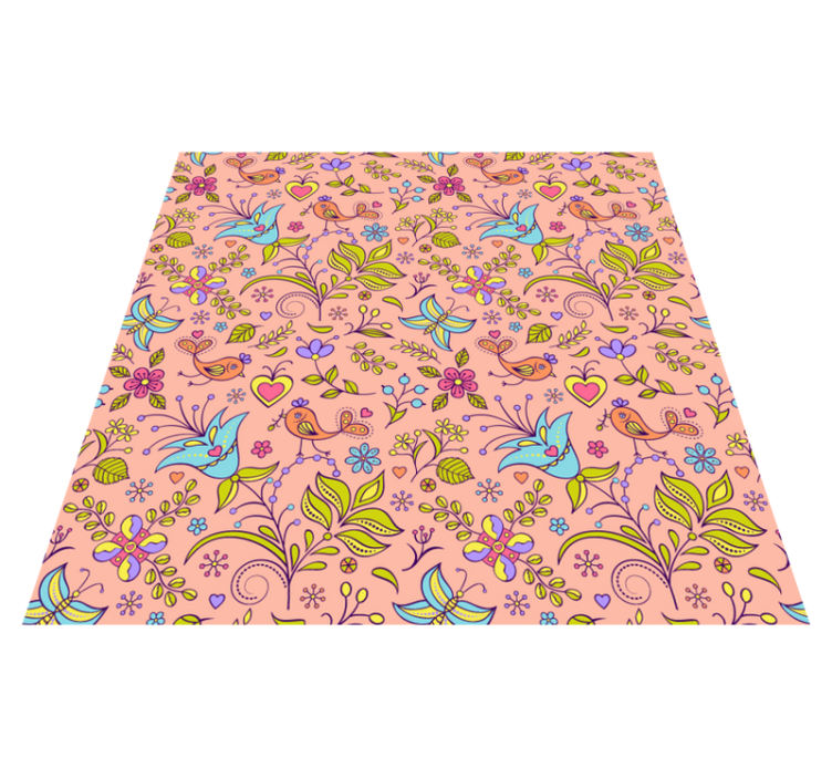 Floral vinyl rug floral spring design - TenStickers
