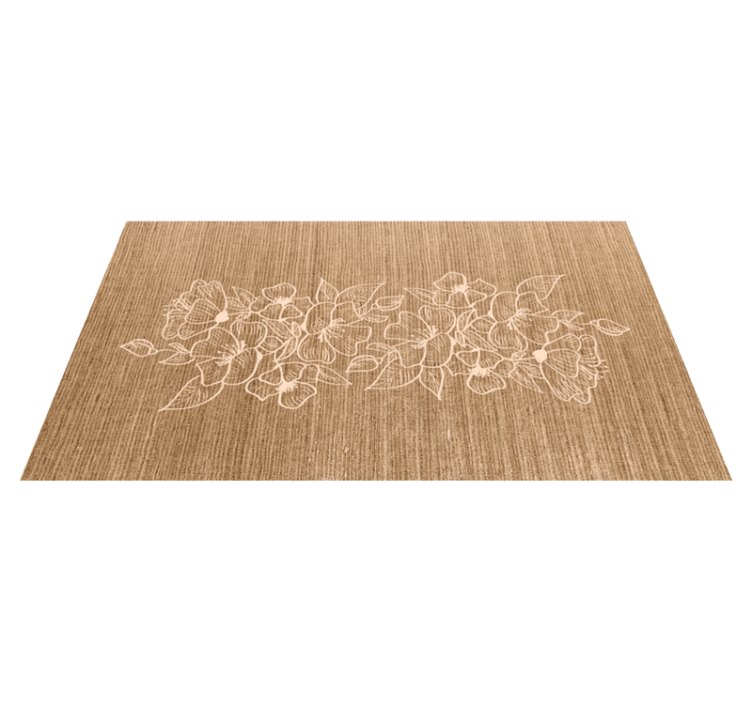 Floral Embellished Elegance entrance hall vinyl rug - TenStickers