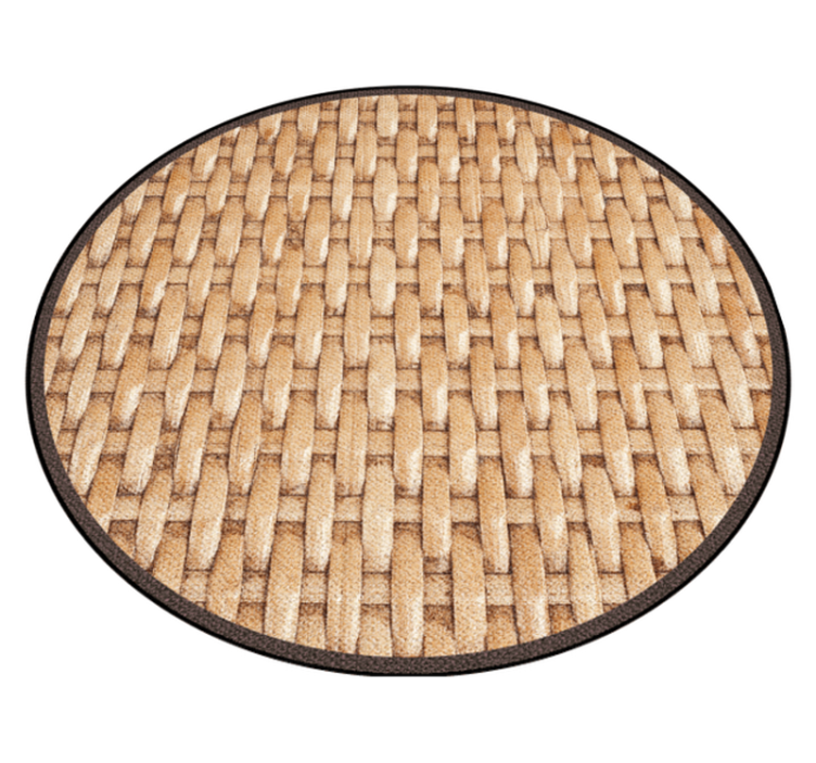 Woven Natural Tones circular vinyl rug - TenStickers
