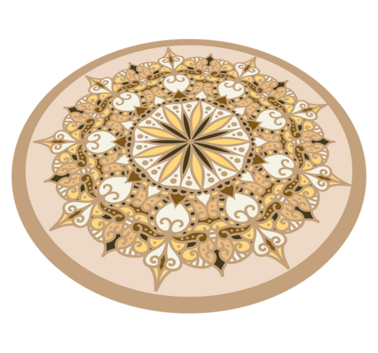 Mandala vinyl rug elegant golden design - TenStickers