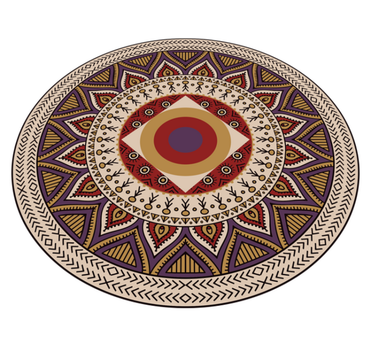 Floral beige mandala texture carpet - TenStickers