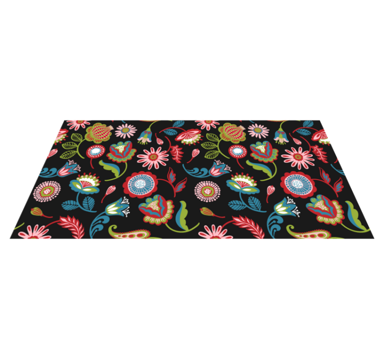 Lively Botanical Motivation floral vinyl rug - TenStickers