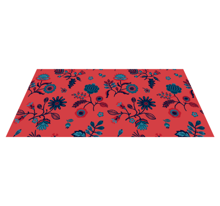 Traditional colorful polish folk art floral rug - TenStickers