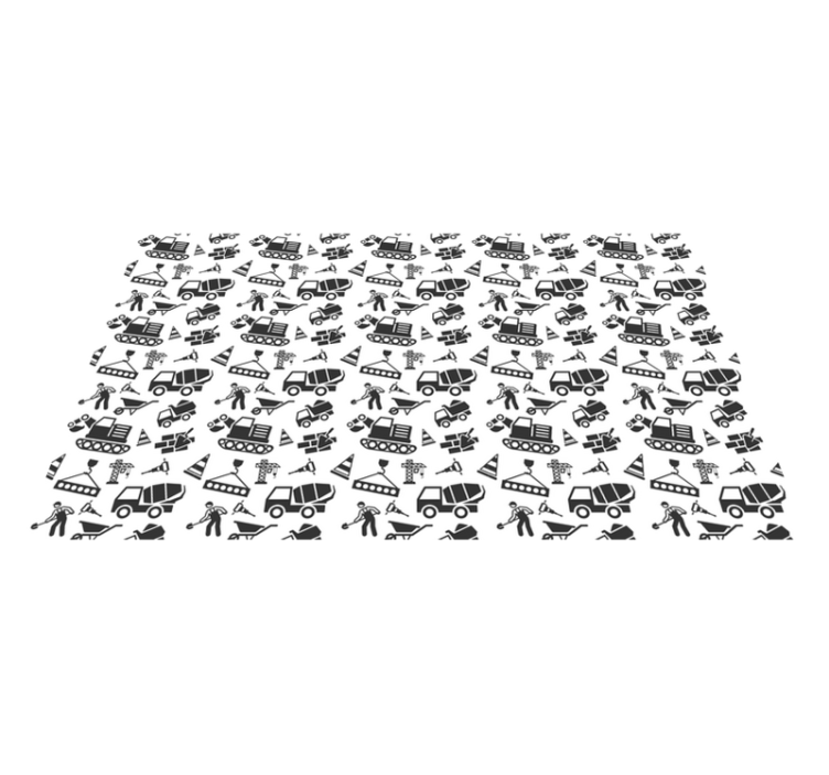 Construction Vehicles Play gaming vinyl rug - TenStickers