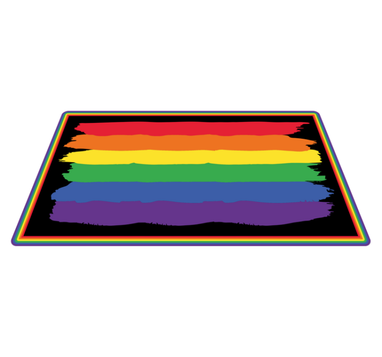 Vibrant Rainbow Lines stripes vinyl rug - TenStickers