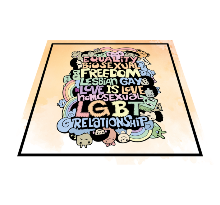 Colorful LGBT Message custom vinyl rug - TenStickers