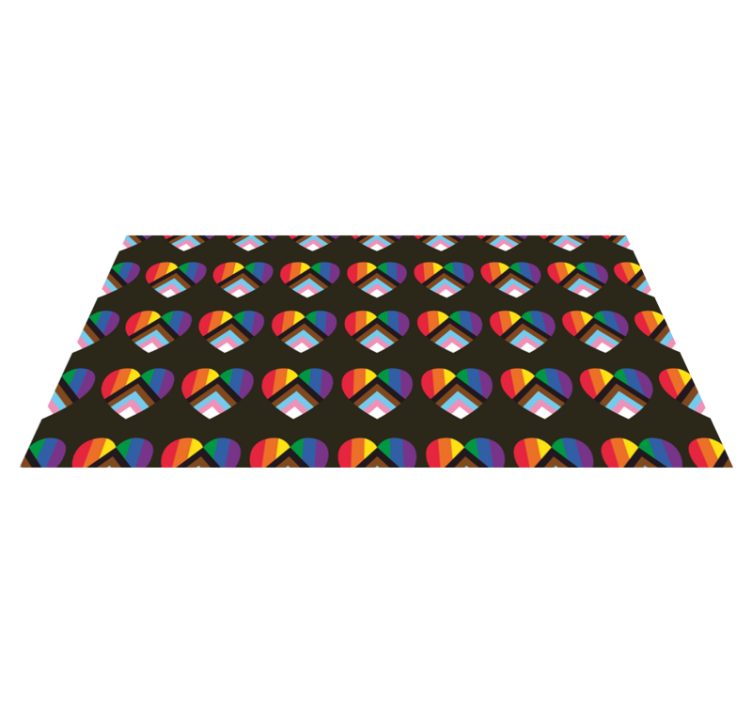 Colorful heart patterns teenage bedroom vinyl rug - TenStickers