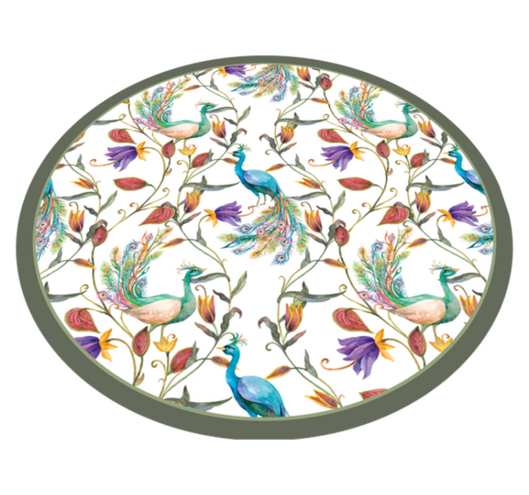 Garden flowers with little birds floral rug - TenStickers