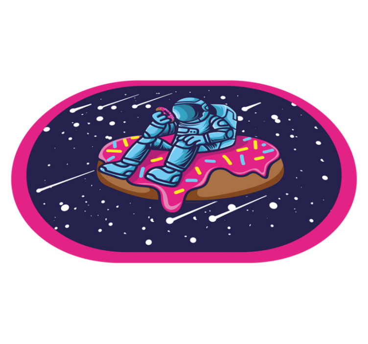 Astronaut On Donut teenage bedroom vinyl rug - TenStickers