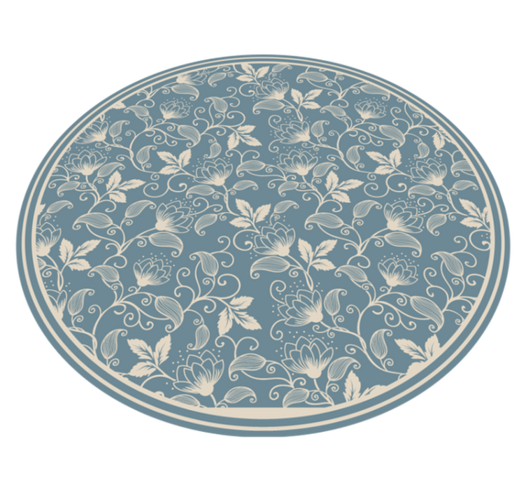Floral vinyl rug botanical swirl design - TenStickers