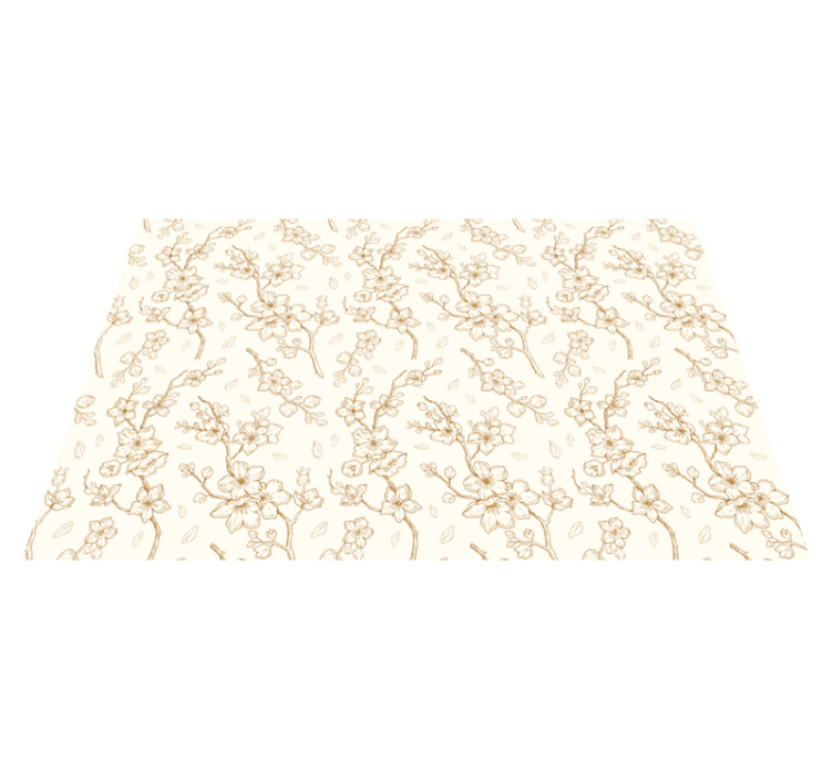 Blossom Branch Pattern floral vinyl rug - TenStickers