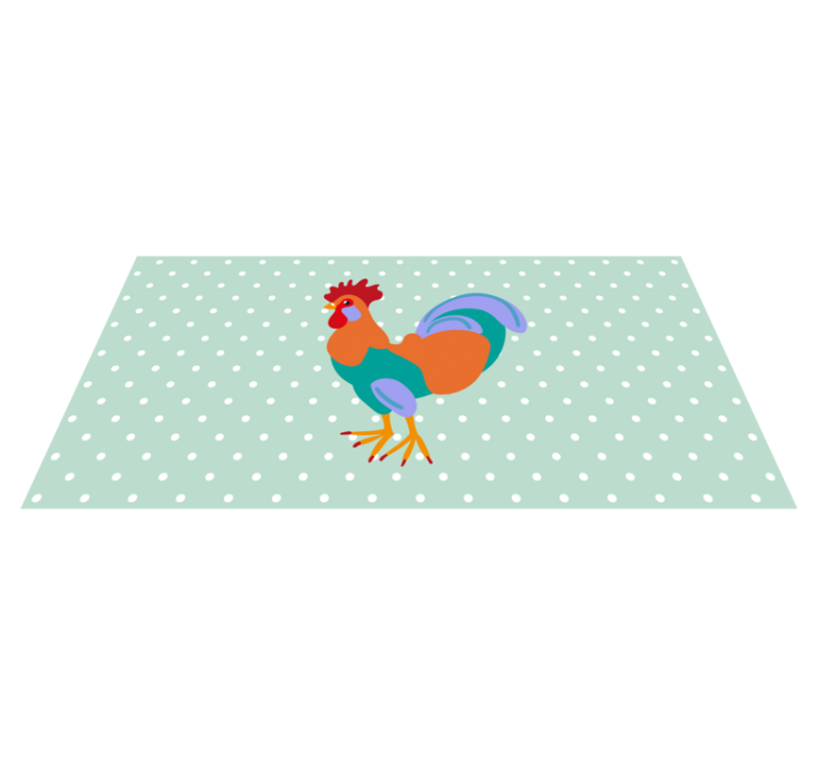 Animal vinyl rug with colorful rooster design - TenStickers