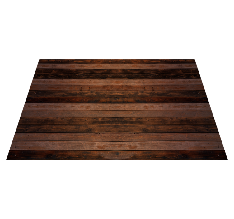 Brown horizontal planks wood effect vinyl rug - TenStickers