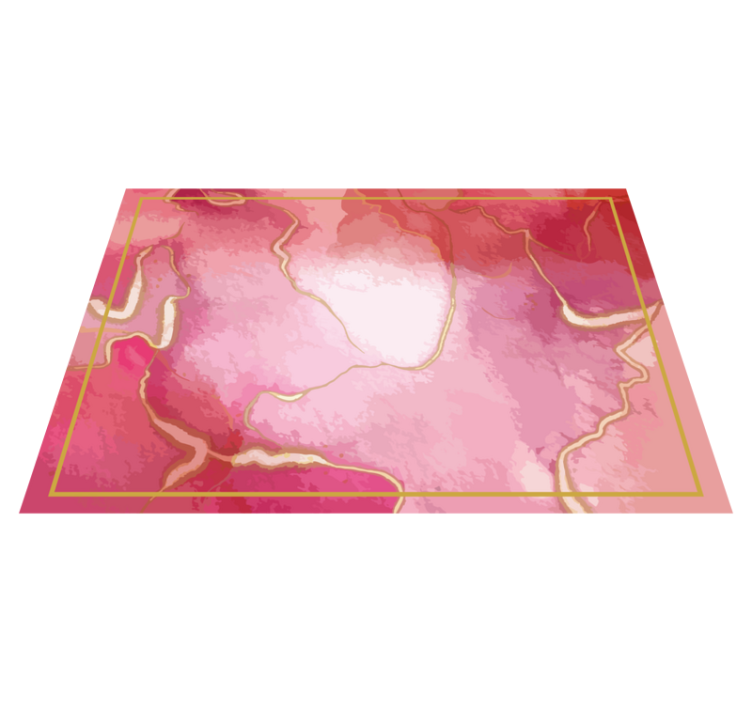 Pink and gold marble effect bedroom rug - TenStickers
