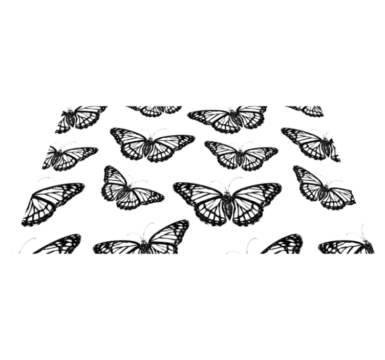 Butterfly Emblem teenage bedroom vinyl rug - TenStickers