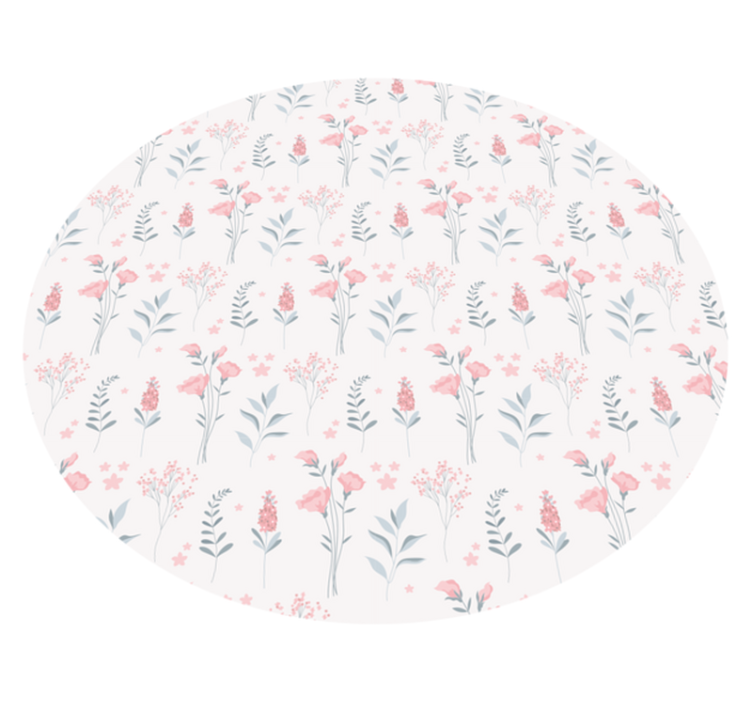 Floral vinyl rug with floral patterned design - TenStickers