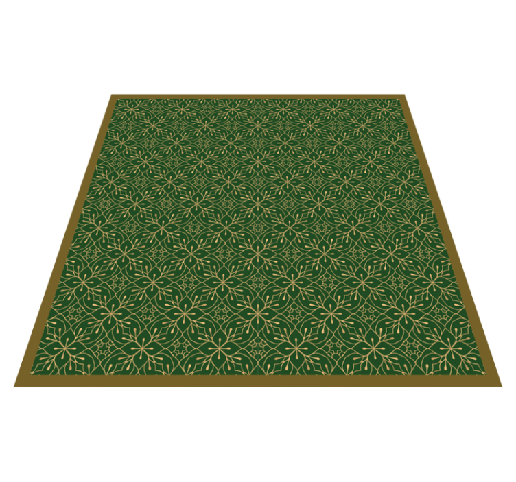 Graceful Botanical Motif floral vinyl rug - TenStickers