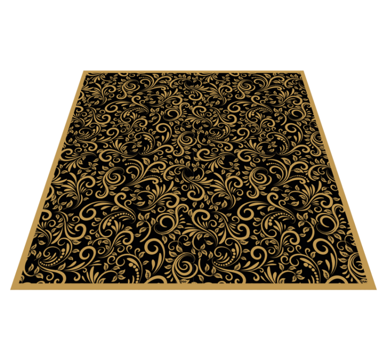 Elegant swirls pattern floral vinyl rug - TenStickers