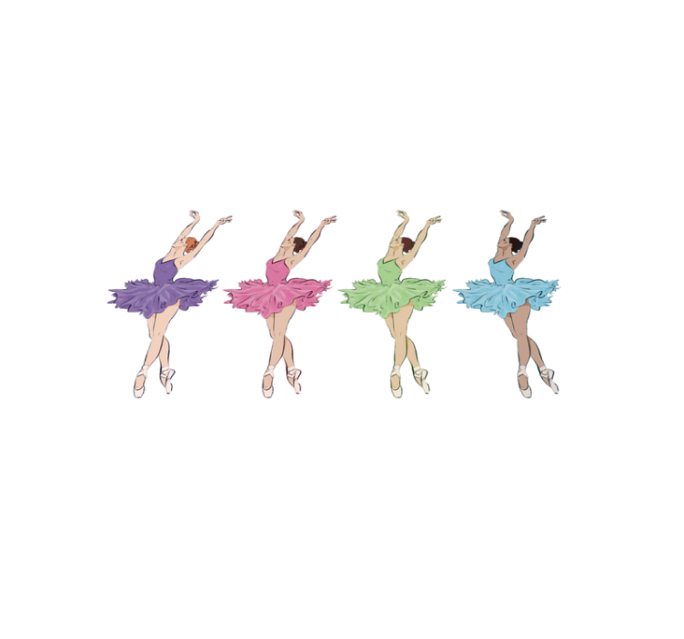 Ballet Dancers Set kids vinyl rug - TenStickers