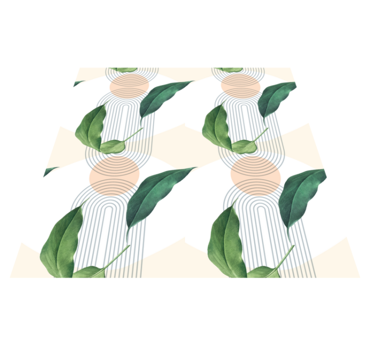 Leafy Geometric Patterns nature vinyl rug - TenStickers