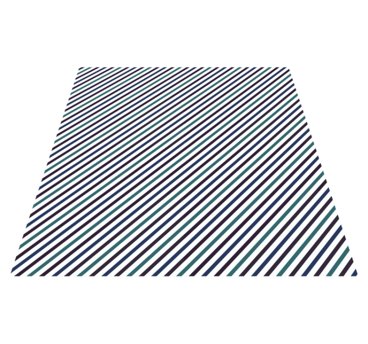 Blue diagonal stripes square vinyl rug - TenStickers