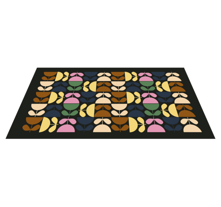 Colored cup flowers floral rug - TenStickers