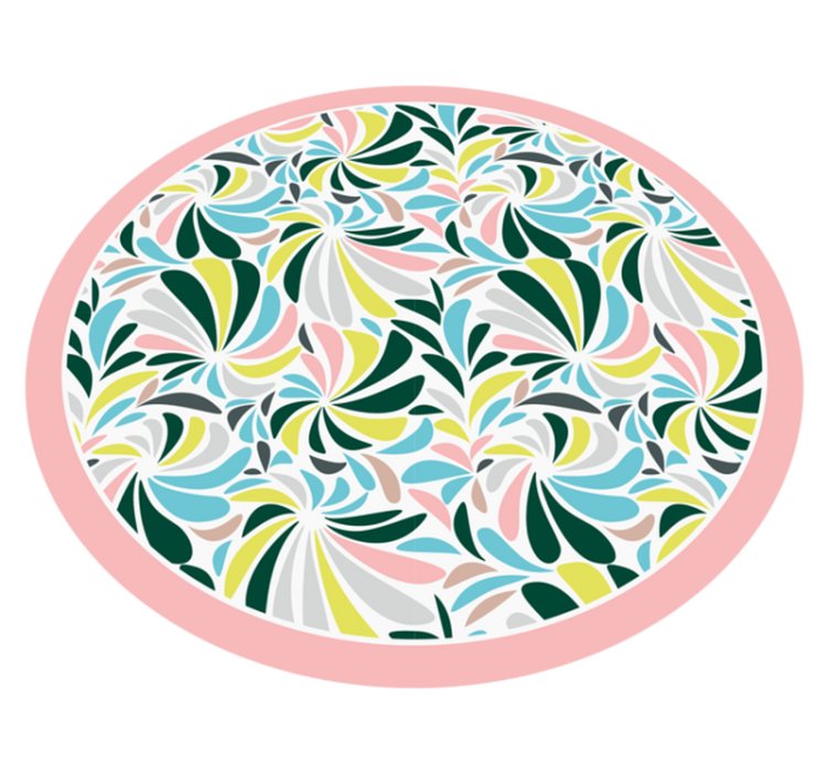 Colorful Floral Swirls nursery vinyl rug - TenStickers