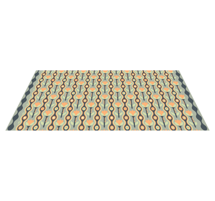 Stylized Floral Pattern teenage bedroom vinyl rug - TenStickers