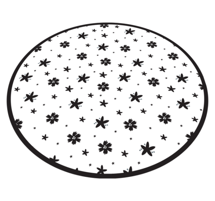 Floral star pattern floral vinyl rug - TenStickers