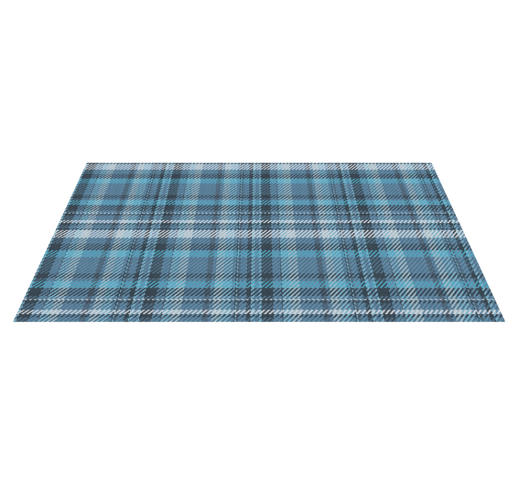 Plaid Patterned Blue stripes vinyl rug - TenStickers