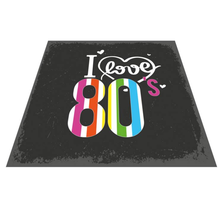 Retro 80's Love mosaic vinyl rug - TenStickers