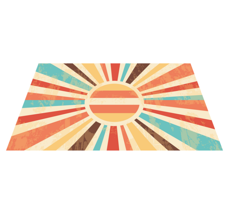 Sunrise Color Burst vintage vinyl rug - TenStickers