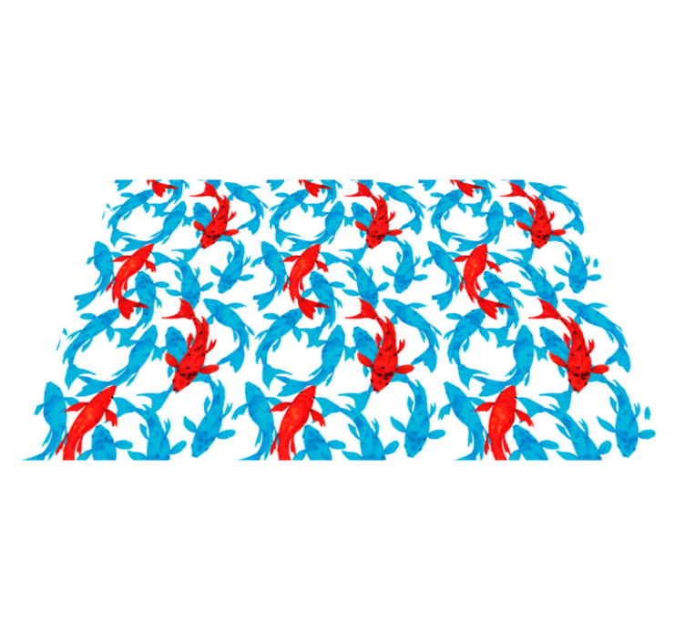 Colorful Koi Fish bathroom vinyl rug - TenStickers