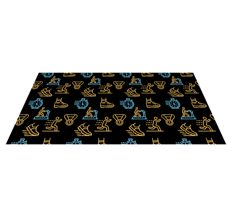Fitness icons pattern teenage bedroom vinyl rug - TenStickers