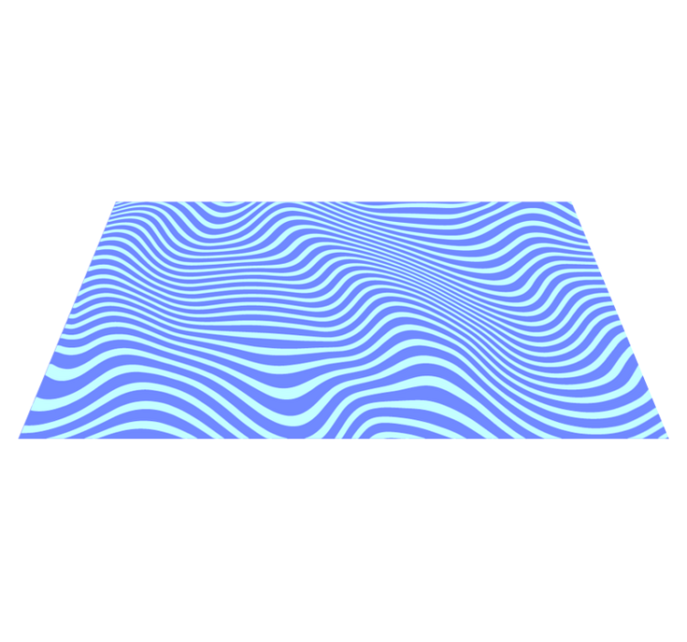 Flowing Blue Waves geometric vinyl rug - TenStickers