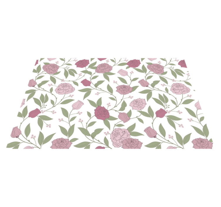 Elegant garden pattern floral vinyl rug - TenStickers