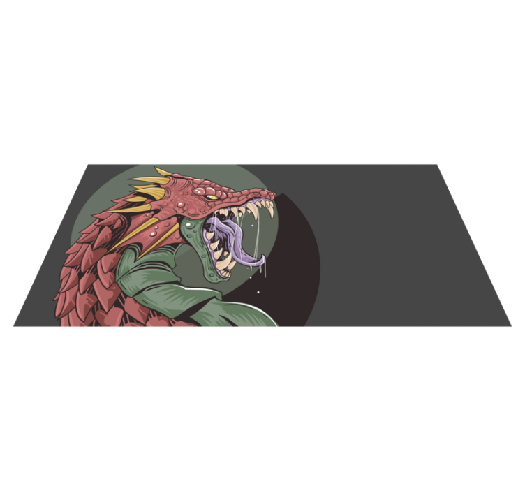 Dragon Head Illustration teenage bedroom vinyl rug - TenStickers