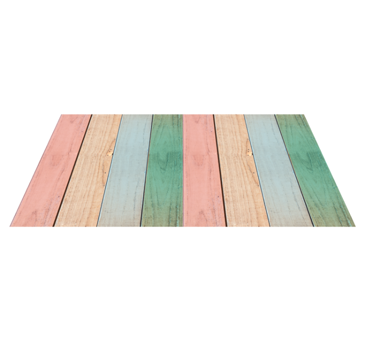 Wooden textured colorful planks effect rug - TenStickers