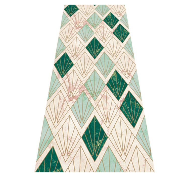 Art deco sea green pattern tile carpet - TenStickers