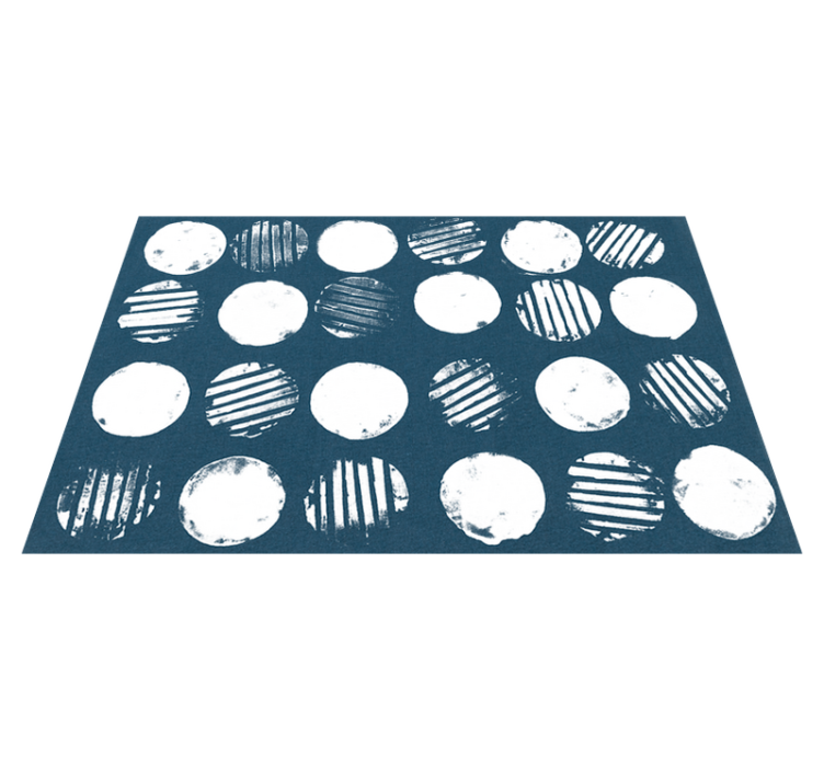 Circular white strokes geometric vinyl rug - TenStickers