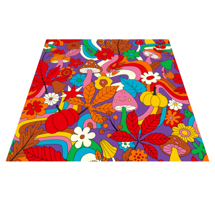 Vibrant floral arrangement floral vinyl rug - TenStickers