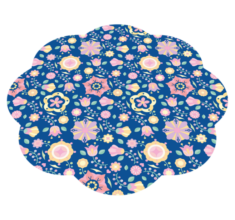 Botanical Bliss floral vinyl rug - TenStickers