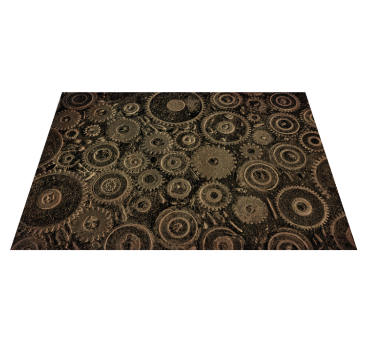 Industrial Gears Pattern texture vinyl rug - TenStickers