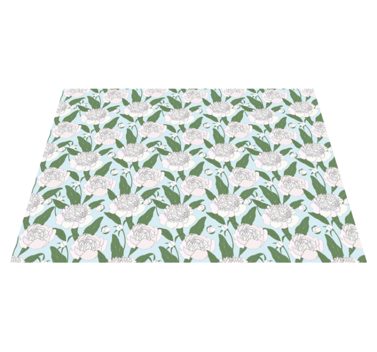 Botanical Blossom Grace floral vinyl rug - TenStickers